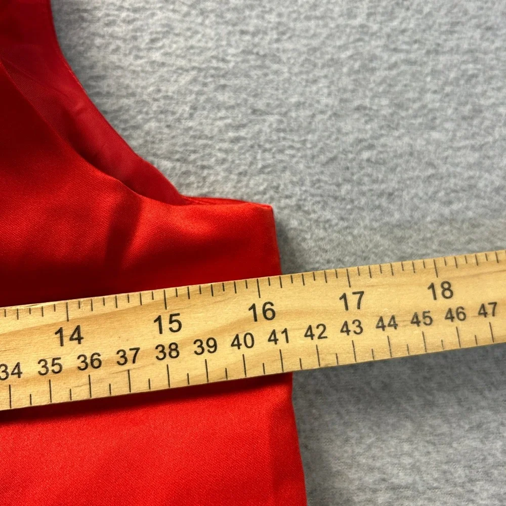 Cat & Jack Party Dress Sleeveless Girls XL 14-16 Red Bow Fit & Flare Ruffle